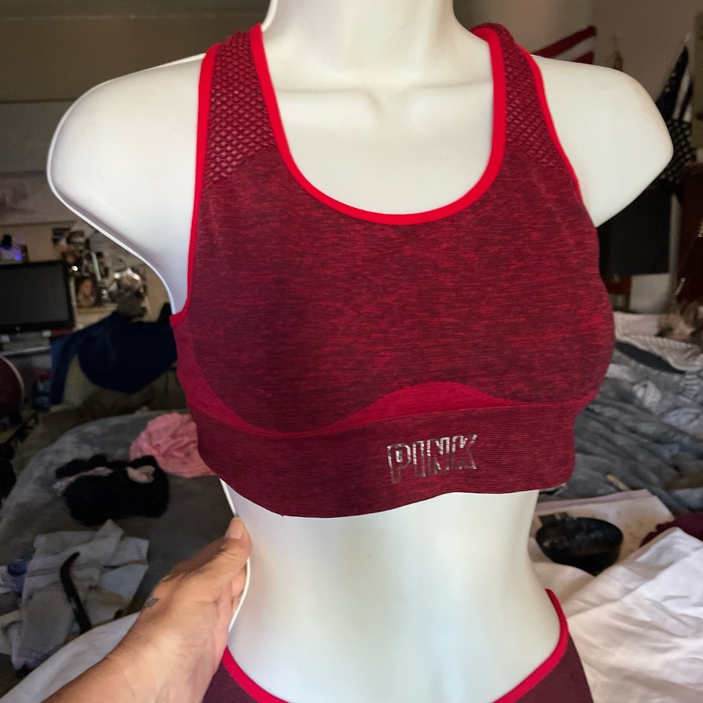 PINK Victoria's Secret Burgundy Sports Bra
